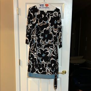 Donna Morgan Black and White Floral Dress